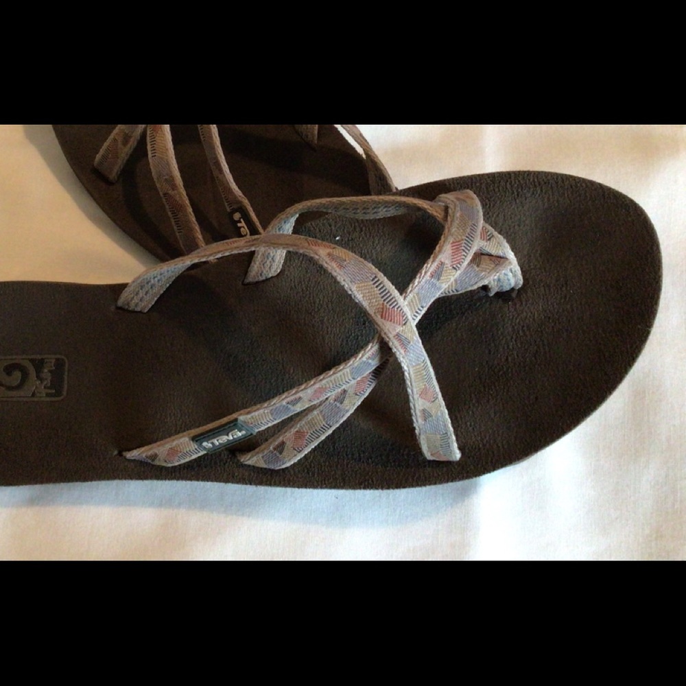 Ladies Teva Flip Flops Beige/Tan